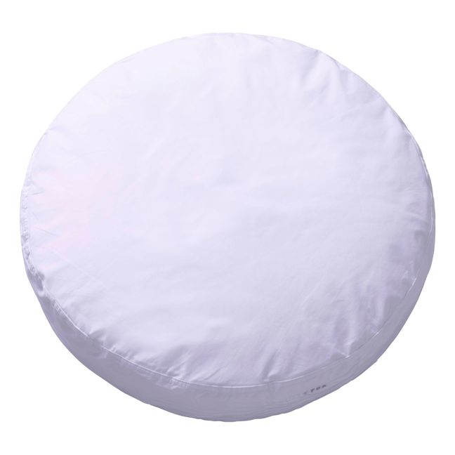 Organic Cotton Percale Round Cushion | White