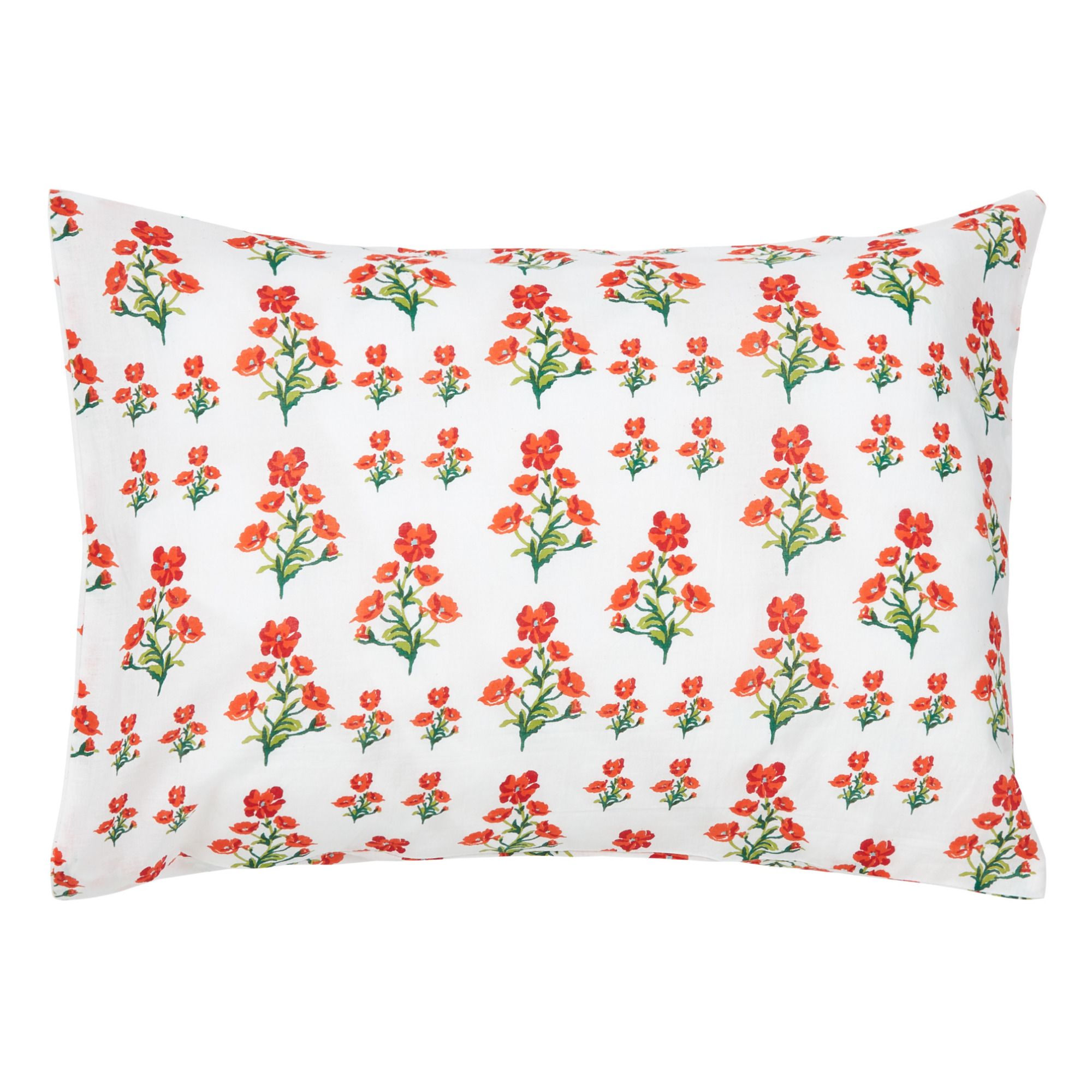 Le Petit Lucas du Tertre - Taie d'oreiller Poppy en coton - Blanc