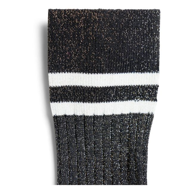 Calcetines Farly de algodón orgánico metalizados - Colección Mujer - Negro