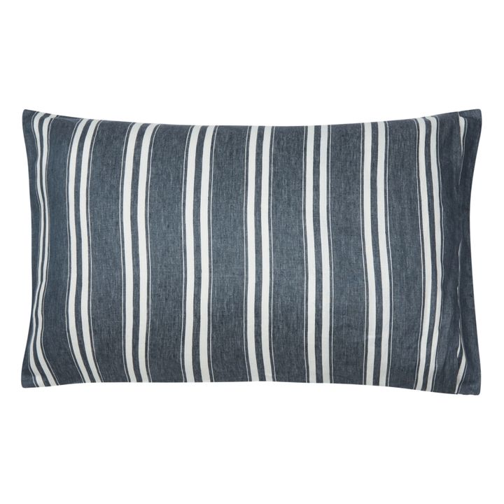 Funda de almohada de lino Folkestone | Azul- Imagen del producto n°3