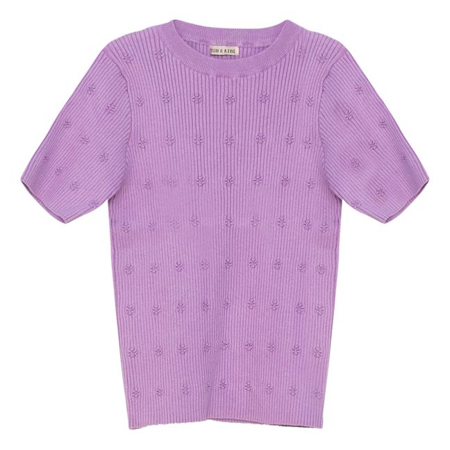 T-Shirt Strick Violett