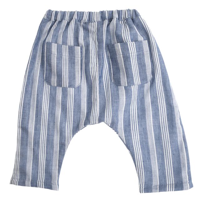 Pantaloni in stile Sarouel,a righe Blu