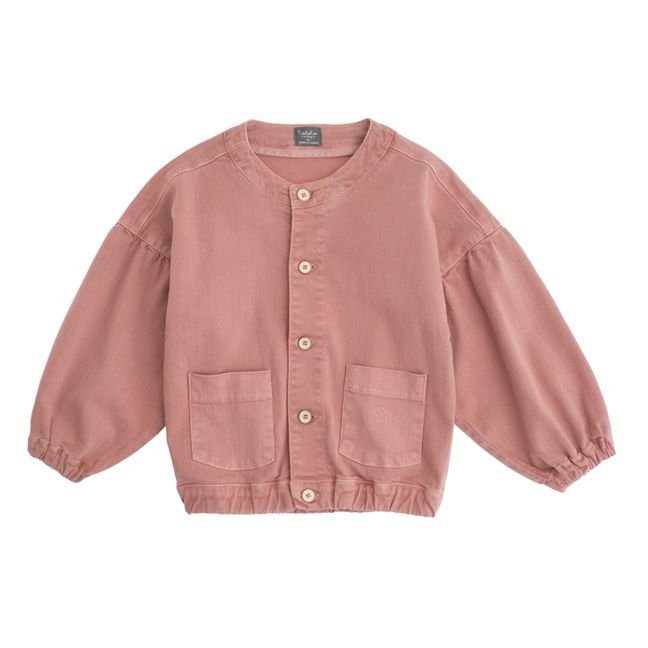 Oversize Sleeve Denim Jacket Dusty Pink