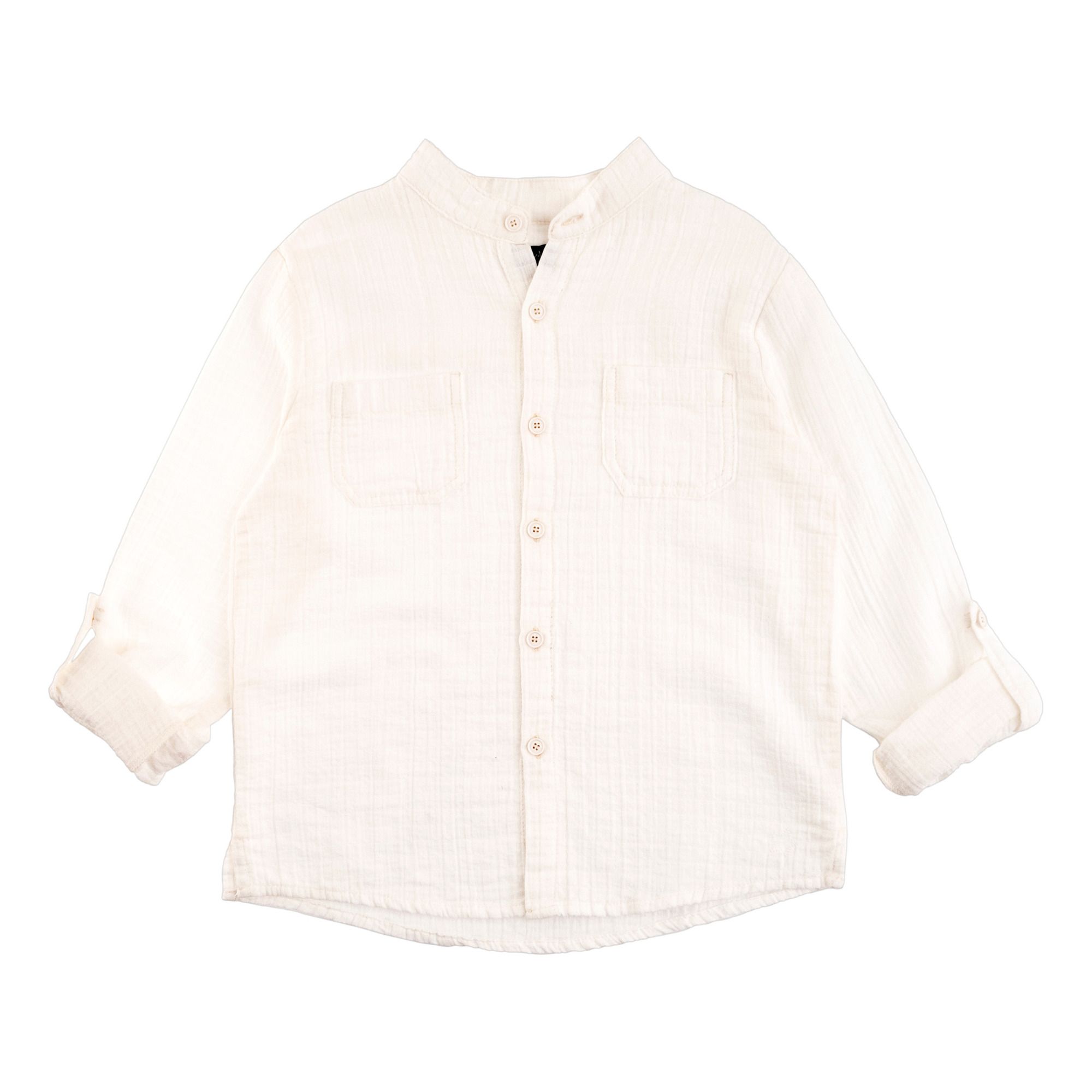 Organic Cotton Muslin Shirt Ecru- Product image n°0