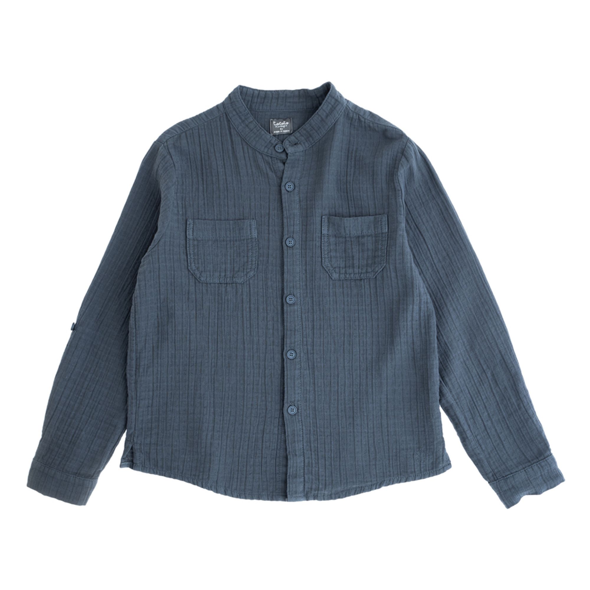 Organic Cotton Muslin Shirt Blue- Product image n°0