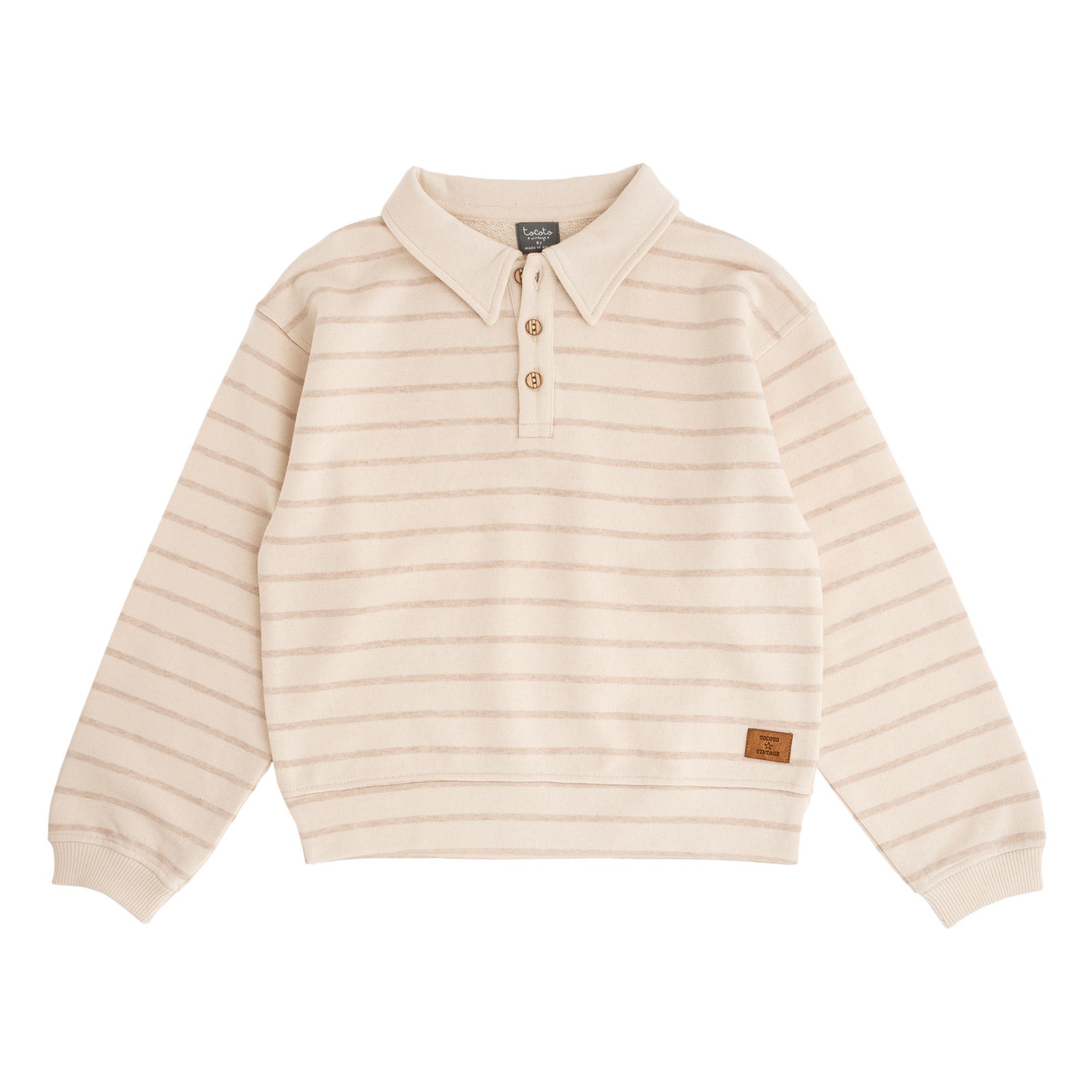 Sudadera Polo de muletón orgánico de rayas Topo Tocoto Vintage Moda Infantil