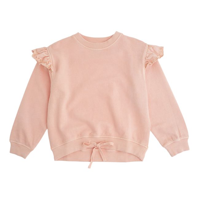Organic Cotton Frill Sweatshirt Pale pink