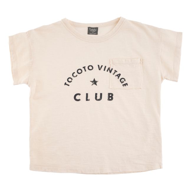 Organic Cotton Club T-shirt Ecru