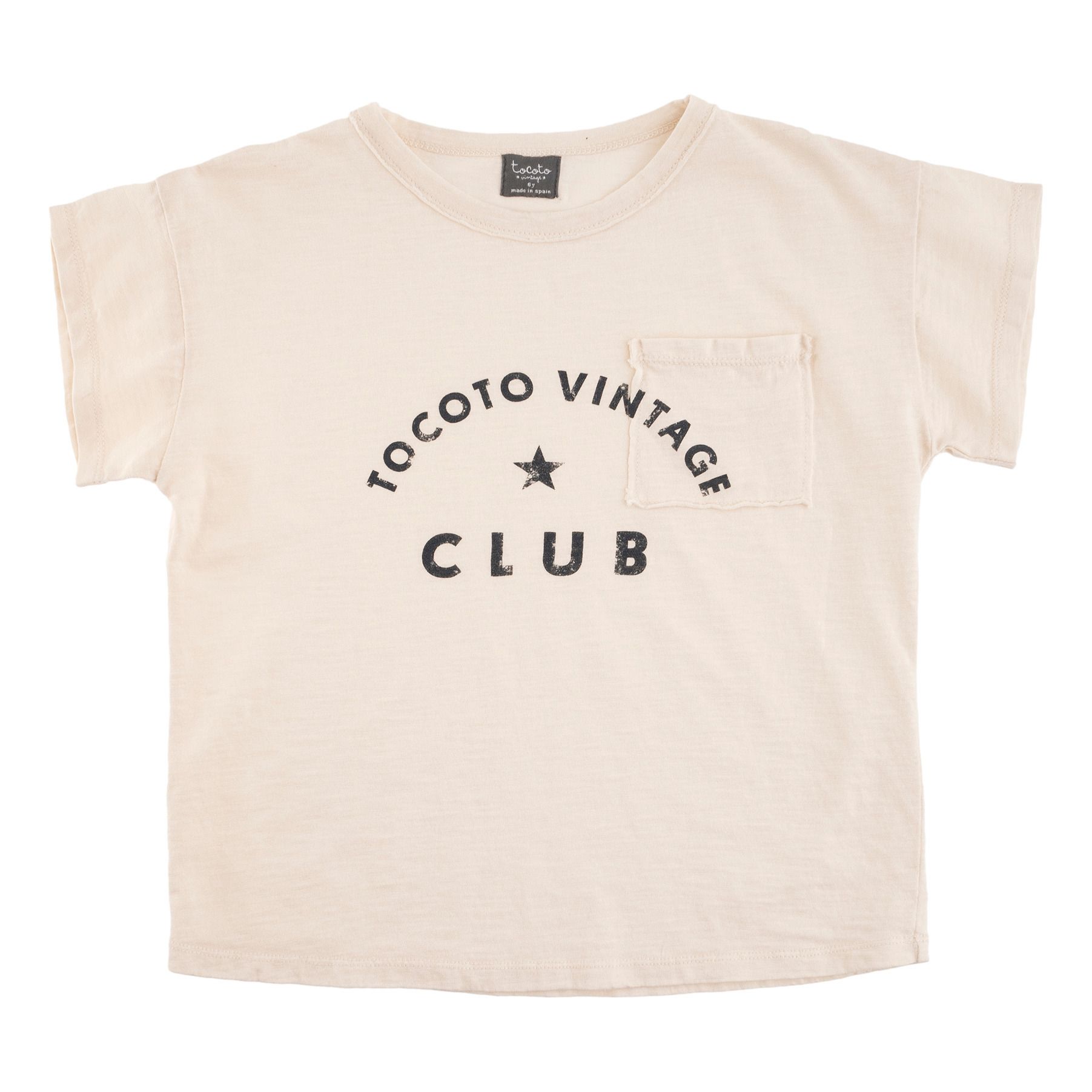 Tocoto Vintage - T-Shirt Coton Bio Club - Fille - Ecru