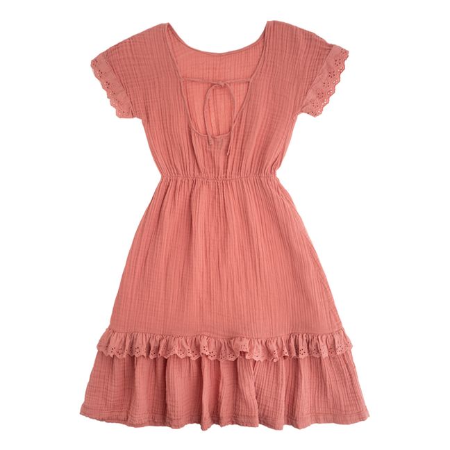 Organic Cotton Muslin Dress Dusty Pink