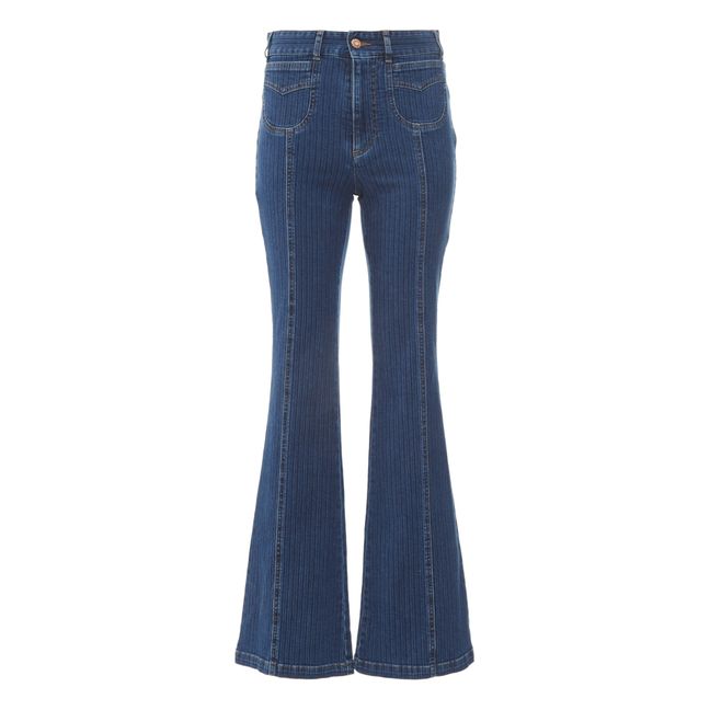 Jeans Flare , a righe | Blu marino