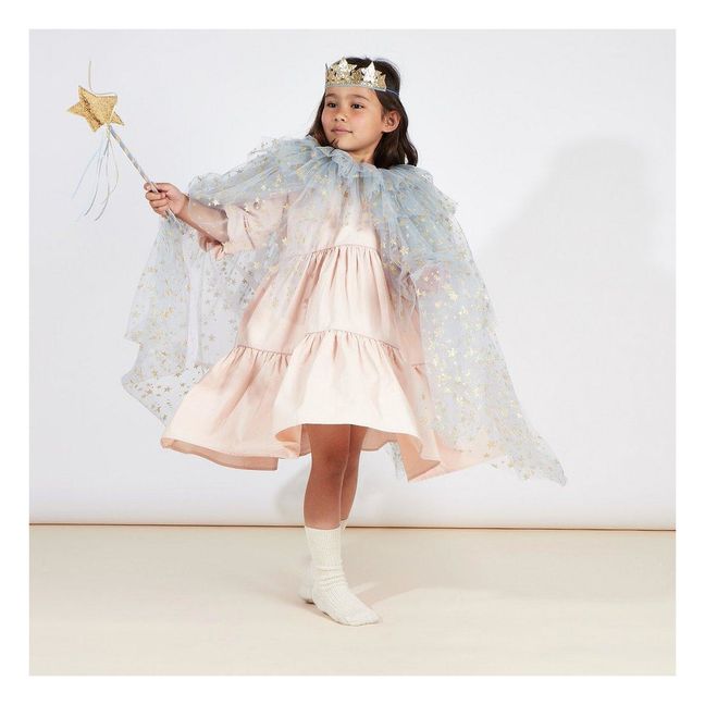 Travestimento da regina in tulle stellato con bacchetta e corona