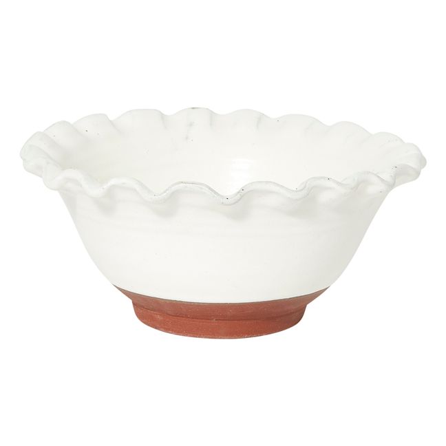 Lola Terracotta Salad Bowl | White