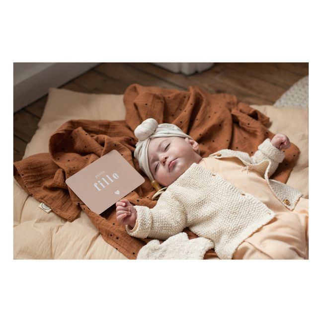 Couverture Lange Dots Coton Bio | Camel