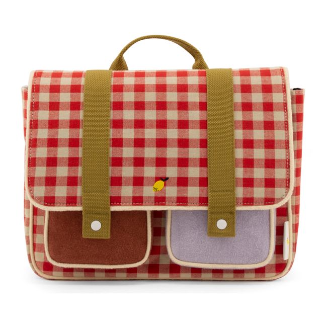 Cartable Gingham Rouge