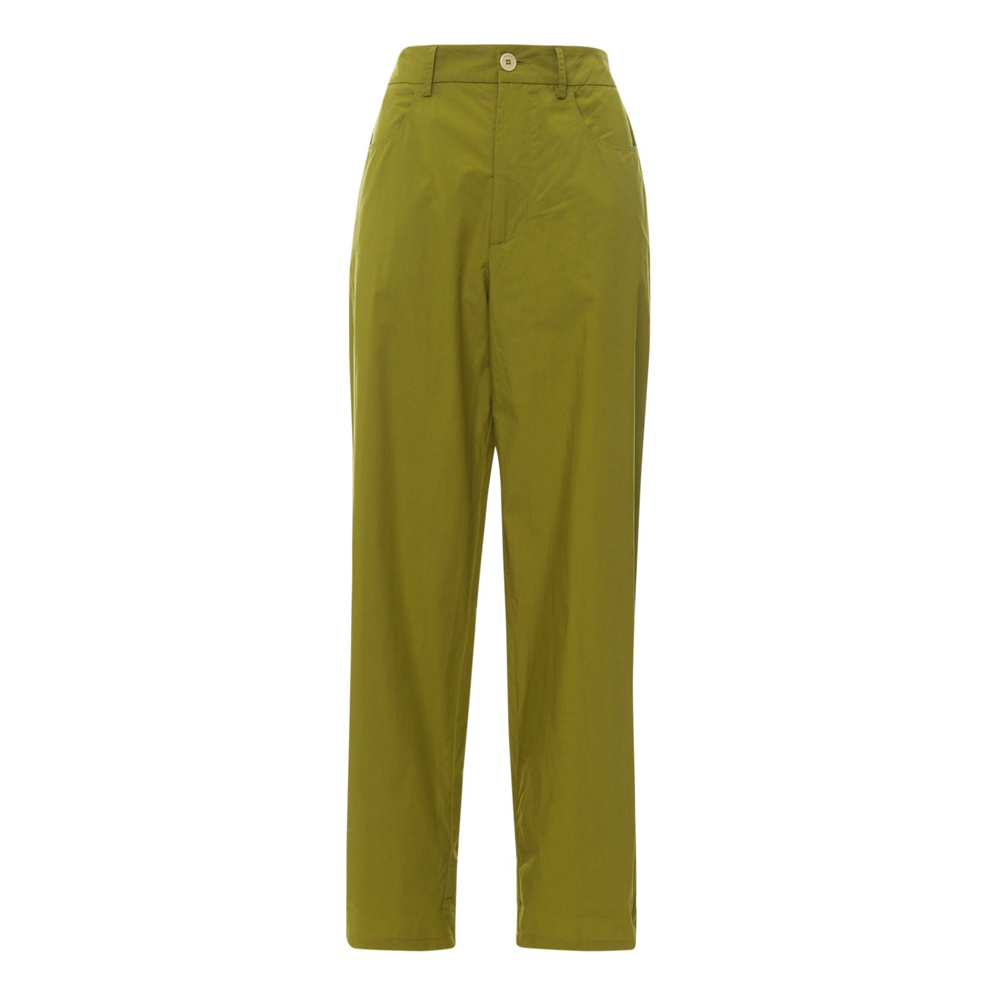Momoni - Pantalon Delaware Popeline de Coton - Femme - Vert