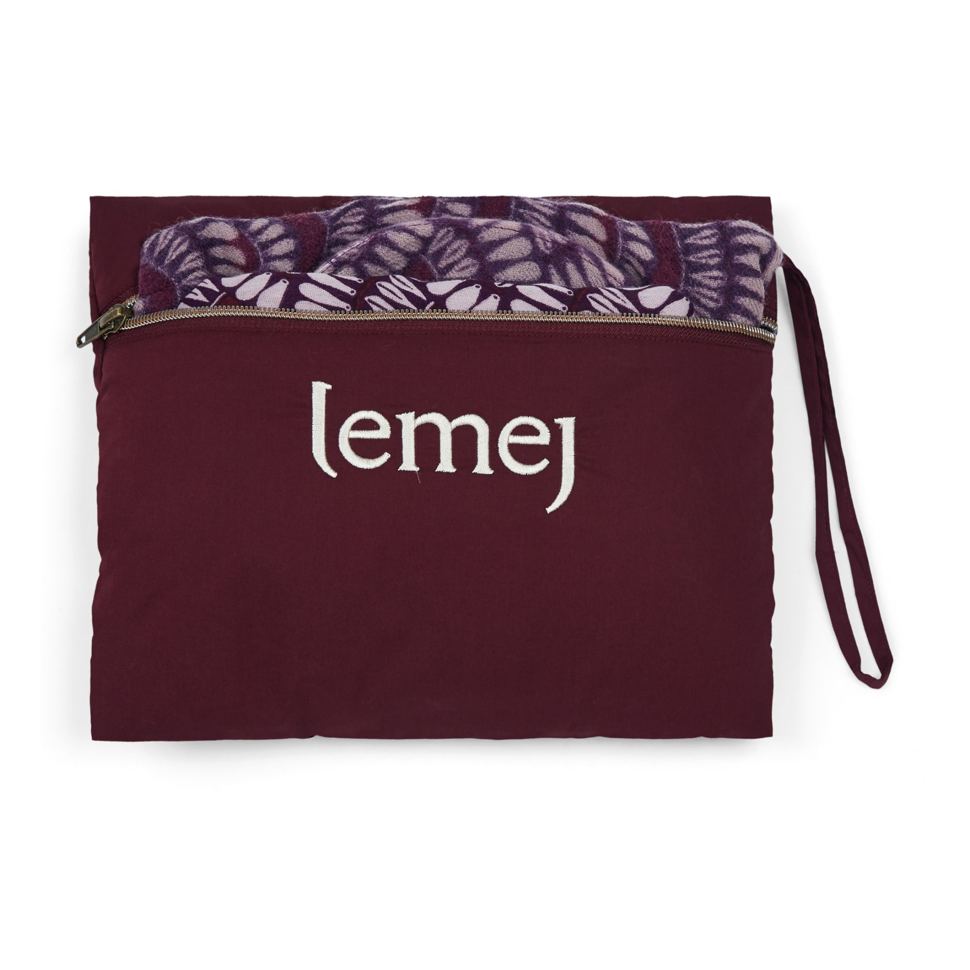 Lemej - Châle d'allaitement en laine et soie et lange en coton - Violet