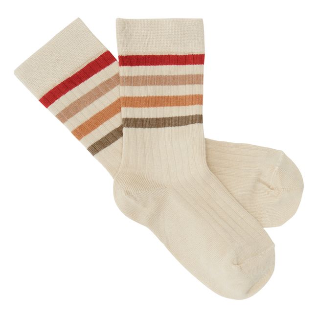 Stripe Socks Ecru