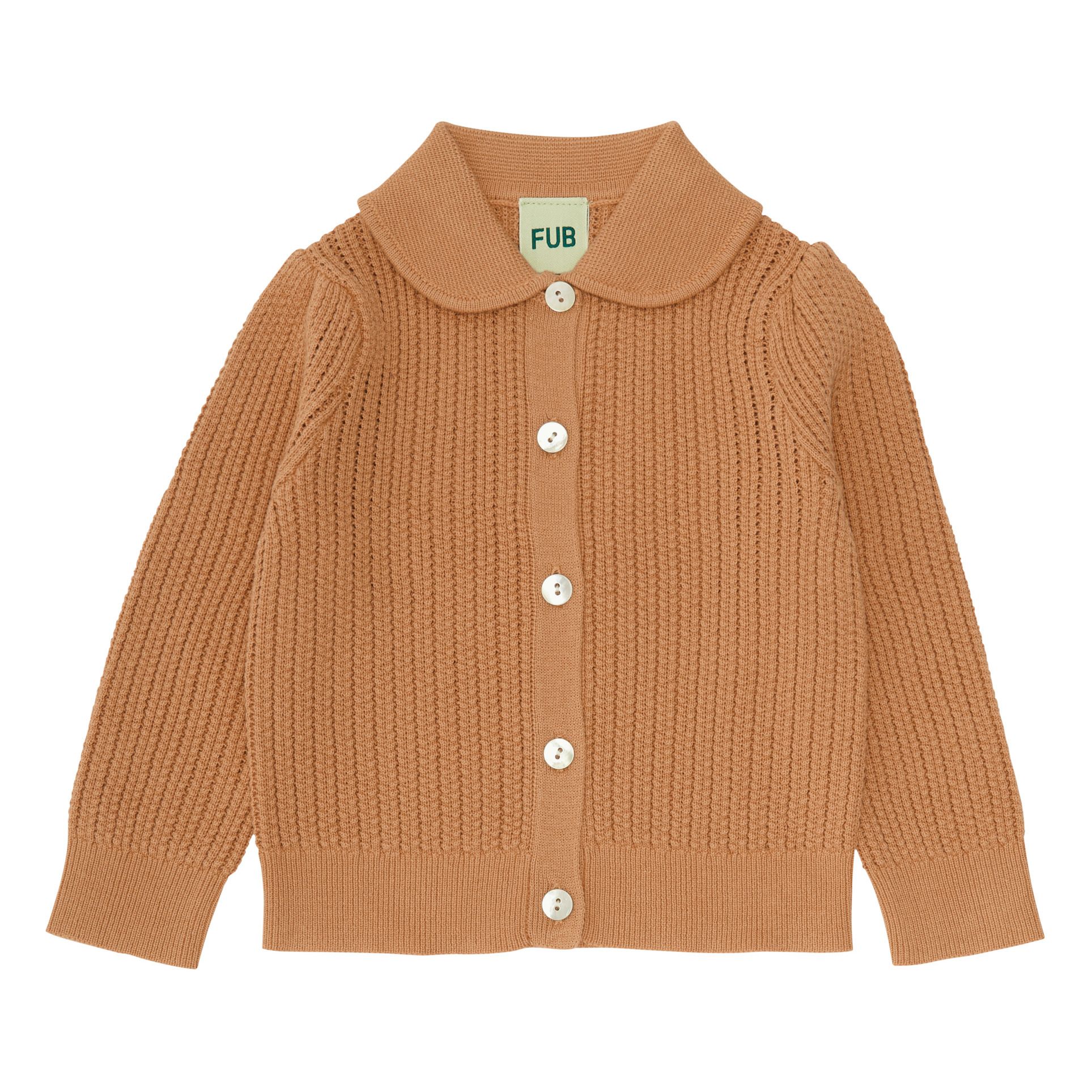 FUB - Cardigan Col Coton Bio - Fille - Abricot