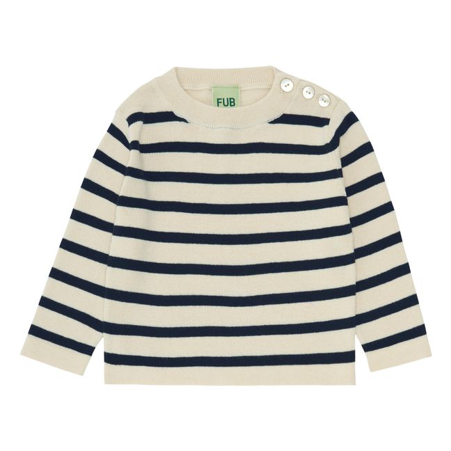 Striped Organic Cotton T-shirt Navy blue