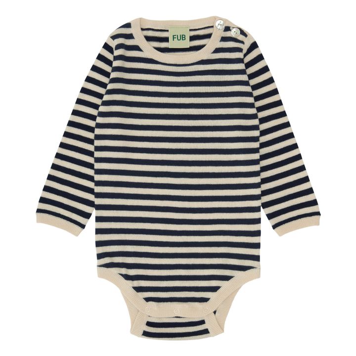 Body rayé bleu en coton Bébé garçon