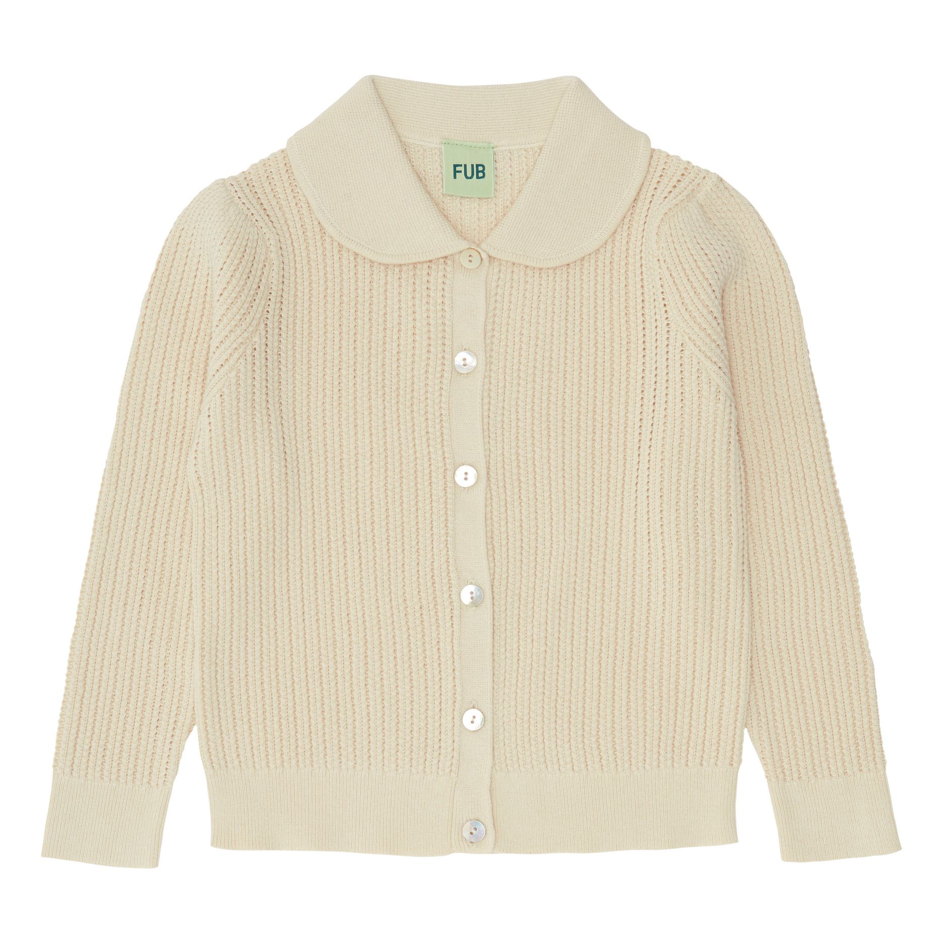 FUB - Cardigan Unicolore Coton Bio - Fille - Ecru