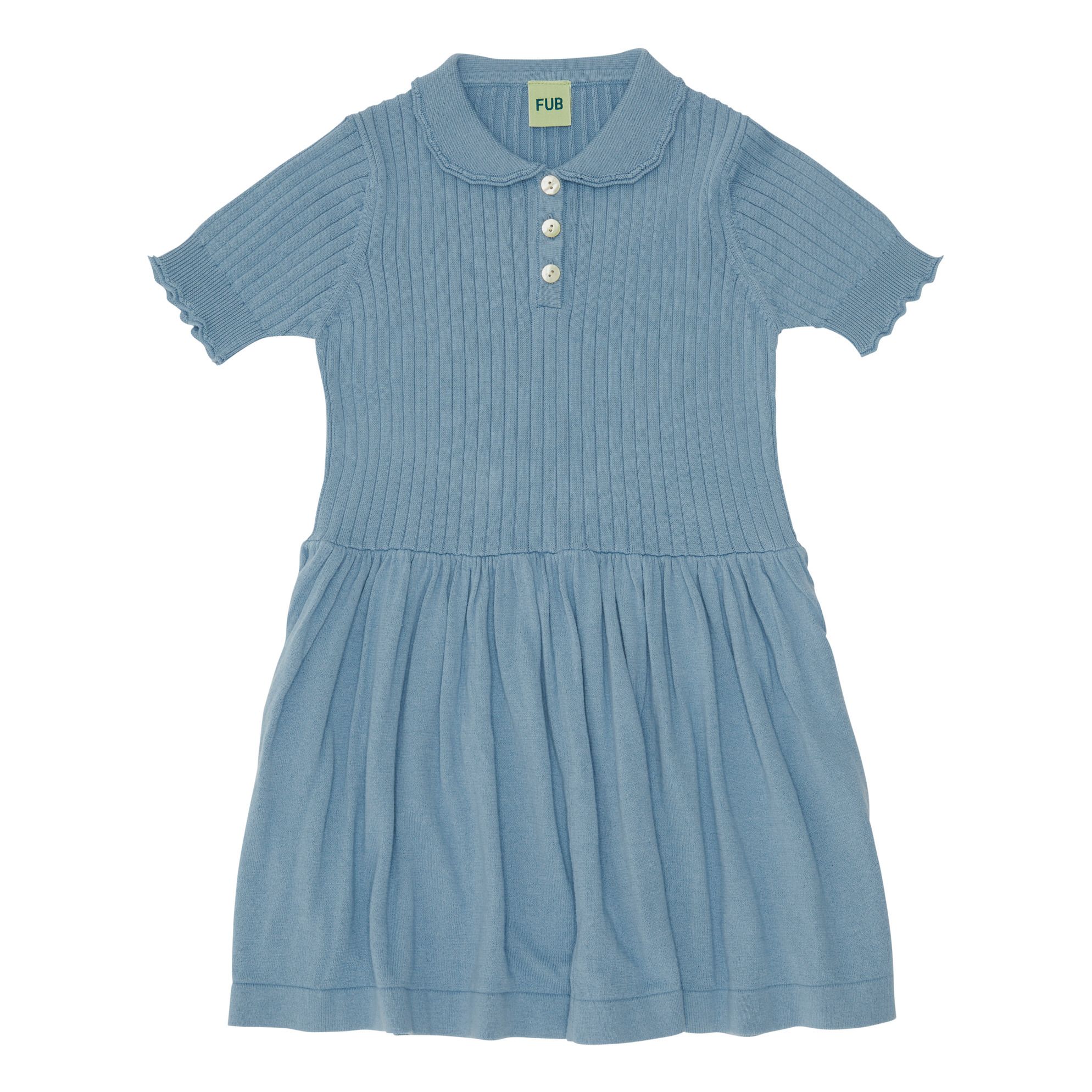 FUB - Robe Coton Bio - Fille - Bleu ciel