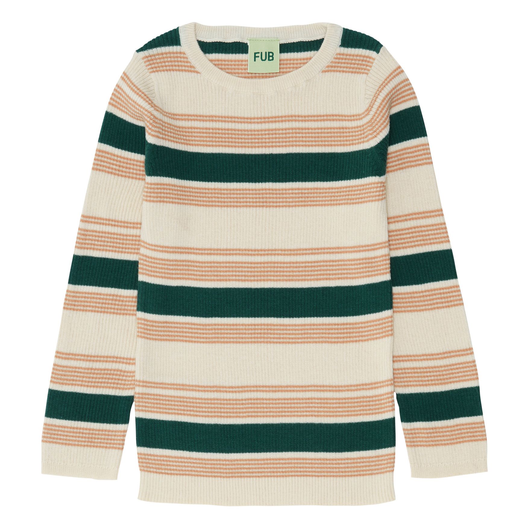 FUB - Pull Rayé Coton Bio - Garçon - Ecru