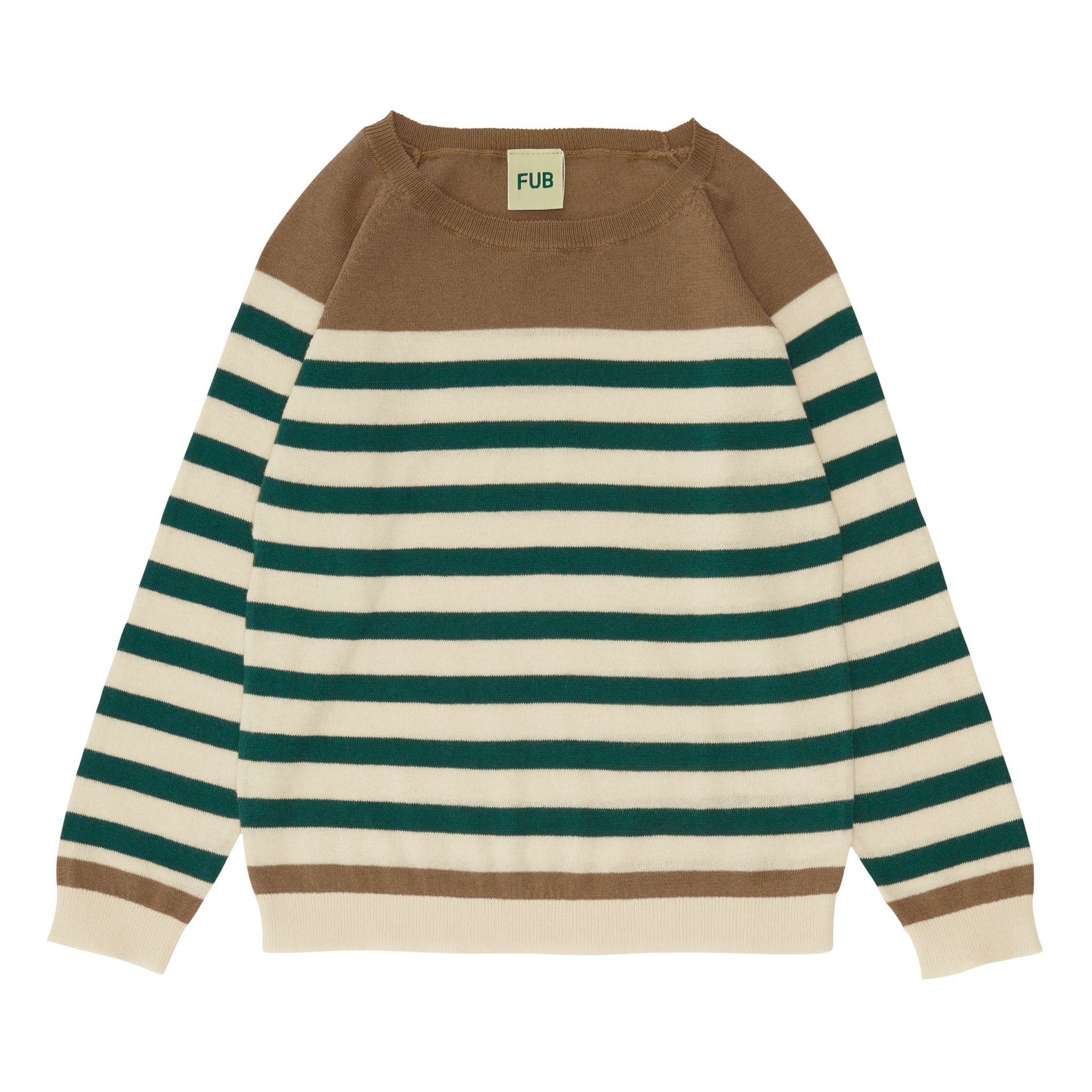 FUB - Pull Raglan Coton Bio - Fille - Vert foncé