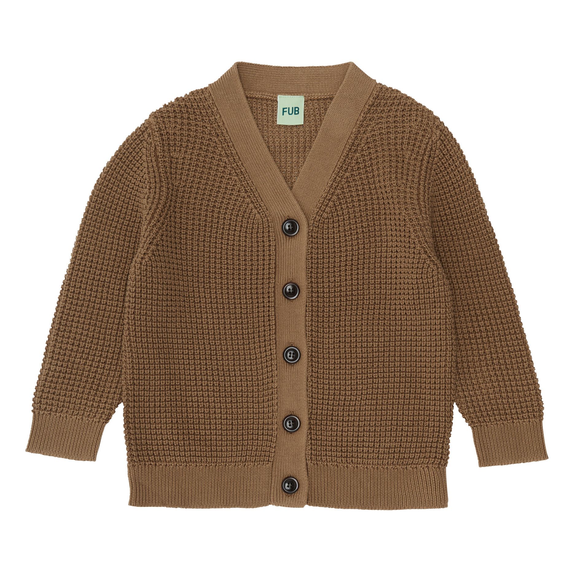 FUB - Cardigan V-Neck Coton Bio - Fille - Camel