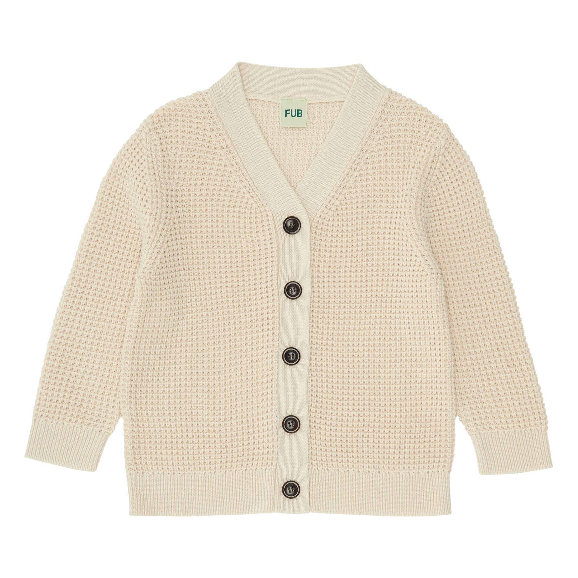 FUB - Cardigan V-Neck Coton Bio - Fille - Ecru