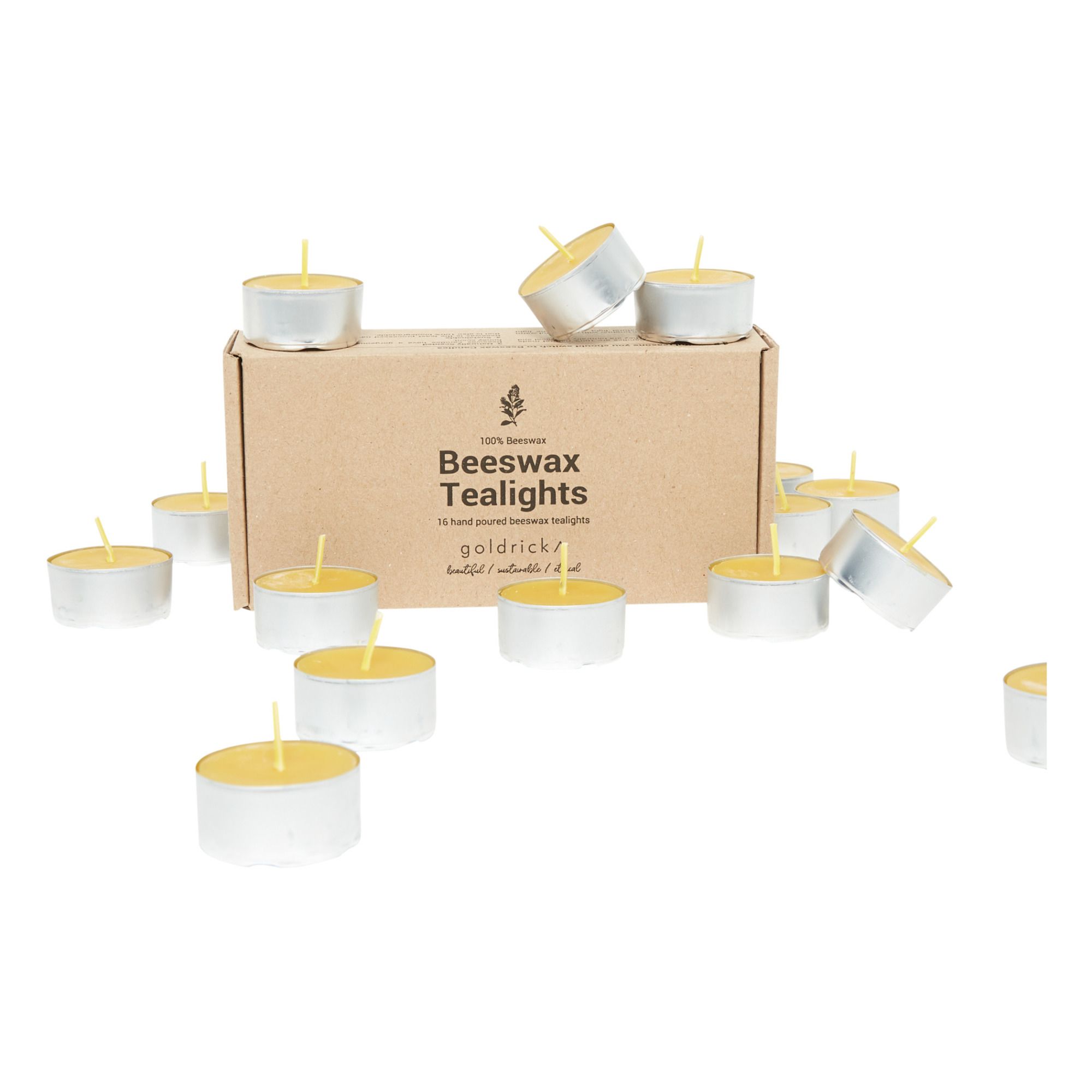 Goldrick Natural Living - Candele in cera d'api - Set di 16 - Arancione