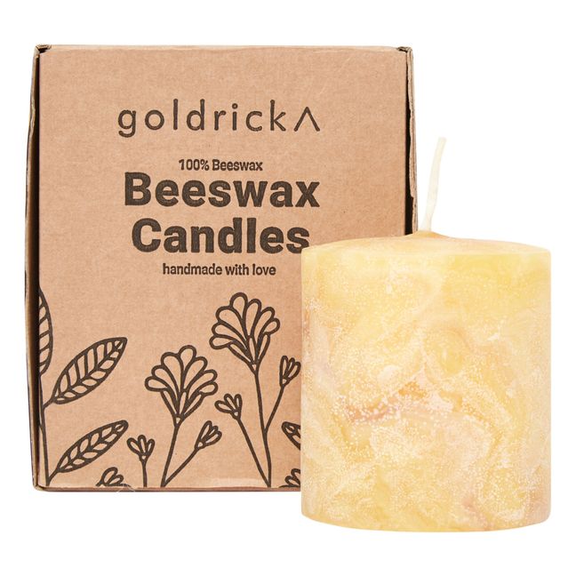 Marbled Beeswax Candle | Orange