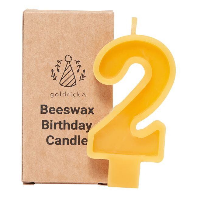 Beeswax Birthday Candle - 2 | Orange