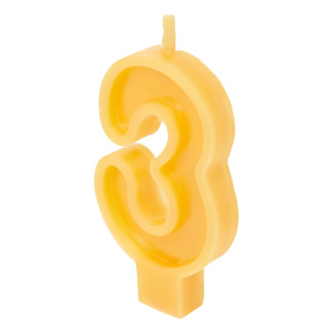 Beeswax Birthday Candle - 3 | Orange
