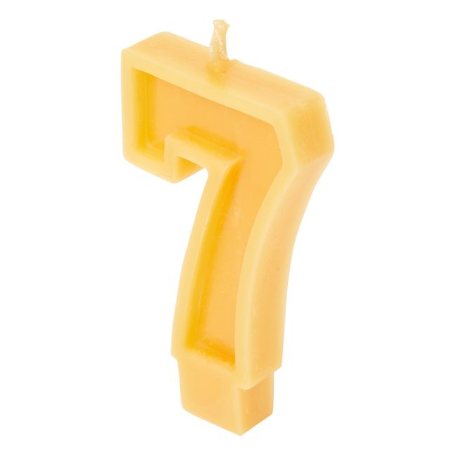 Beeswax Birthday Candle - 7 | Orange