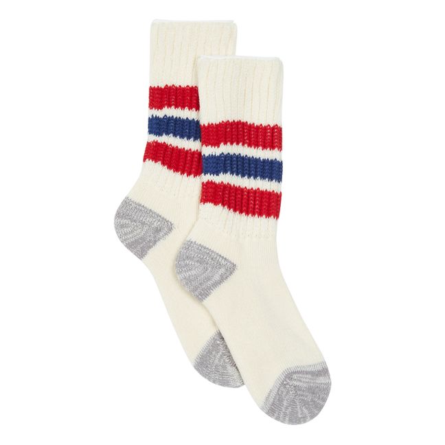Coarse Old School Ribbed Socks | Red