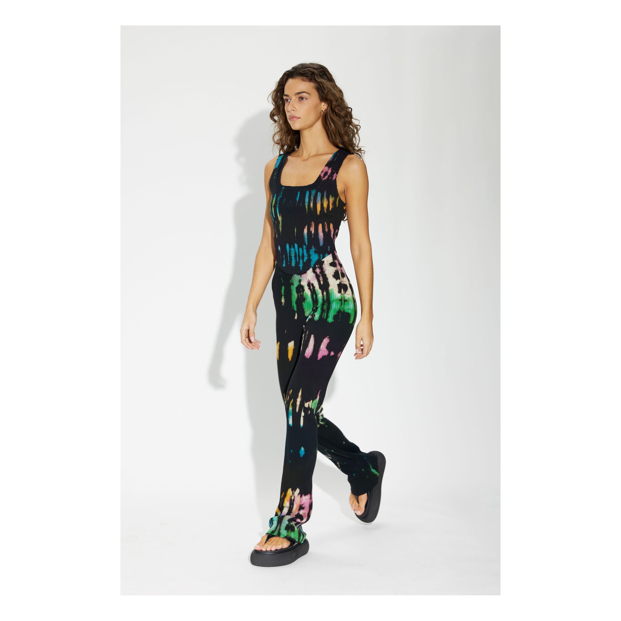 Leggings Ibiza, Tie and Dye, svasati Nero Cotton Citizen Moda Adulto