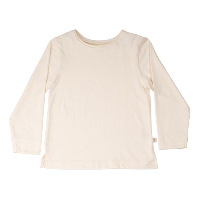 Camiseta de lino y algodón orgánico Crema
