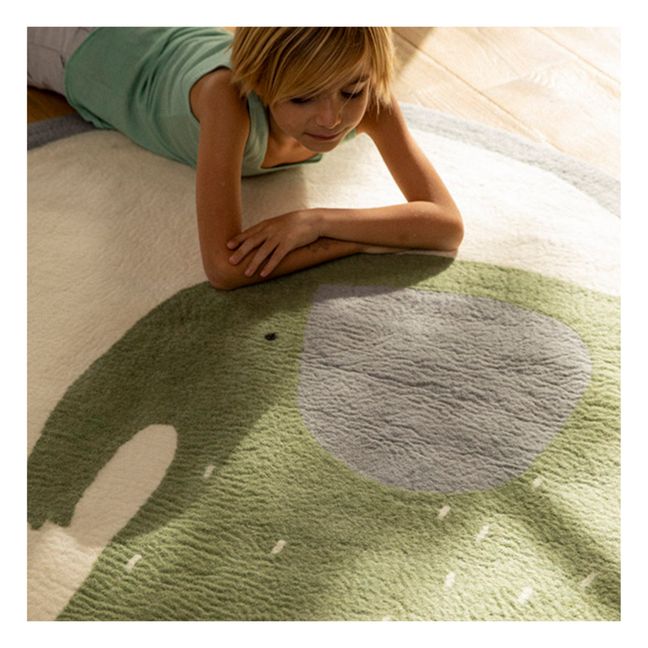 Tappeto, modello Pasu Elephant, in feltro | Verde