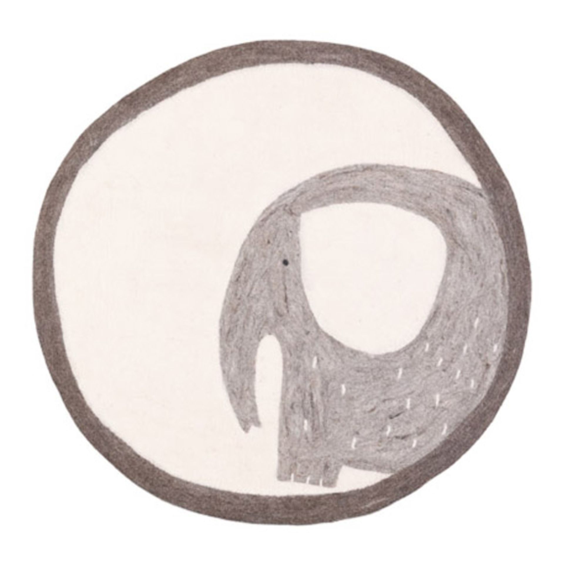 Muskhane - Tapis Pasu Elephant en feutre - Gris clair