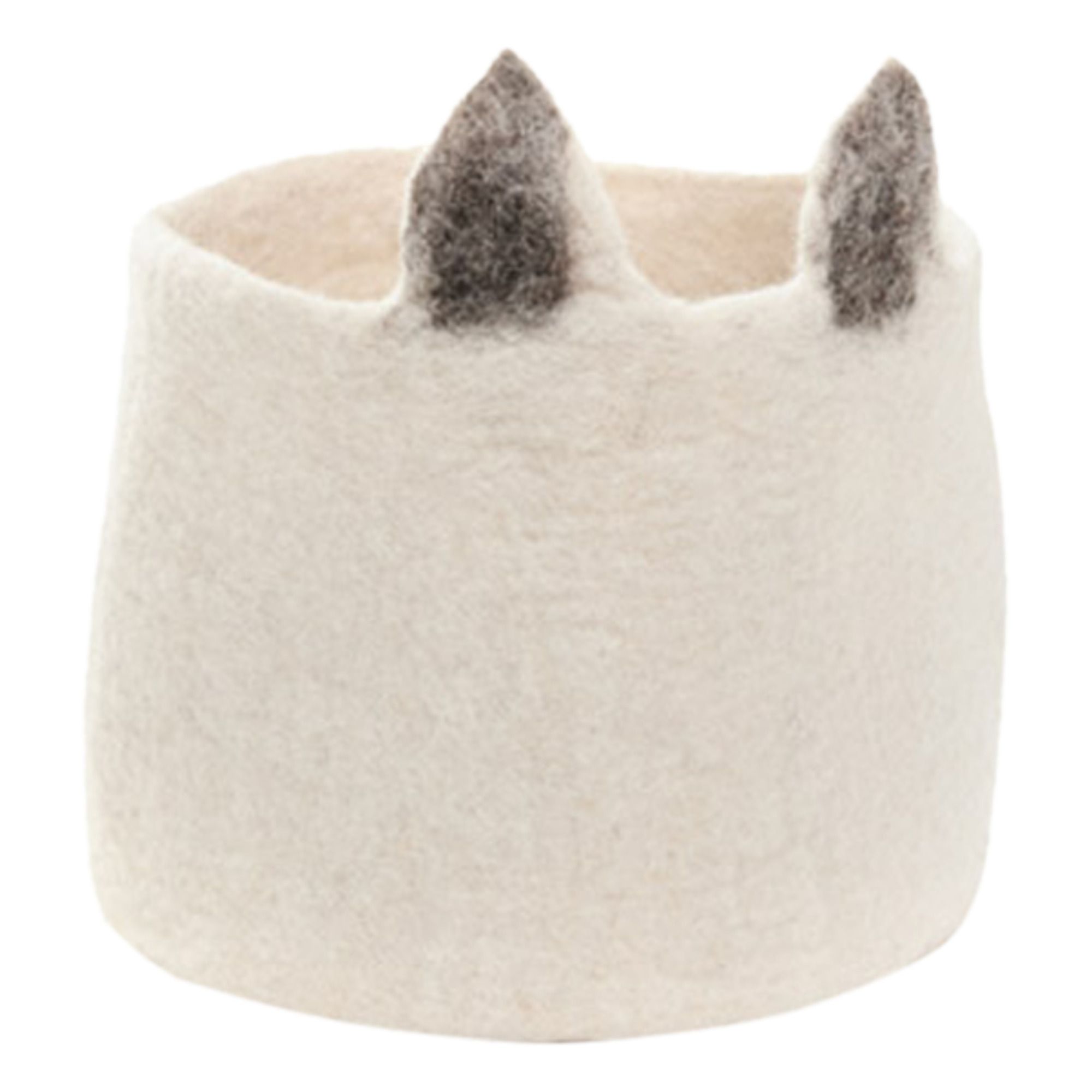 Muskhane - Corbeille Pasu Renard en feutre - Blanc