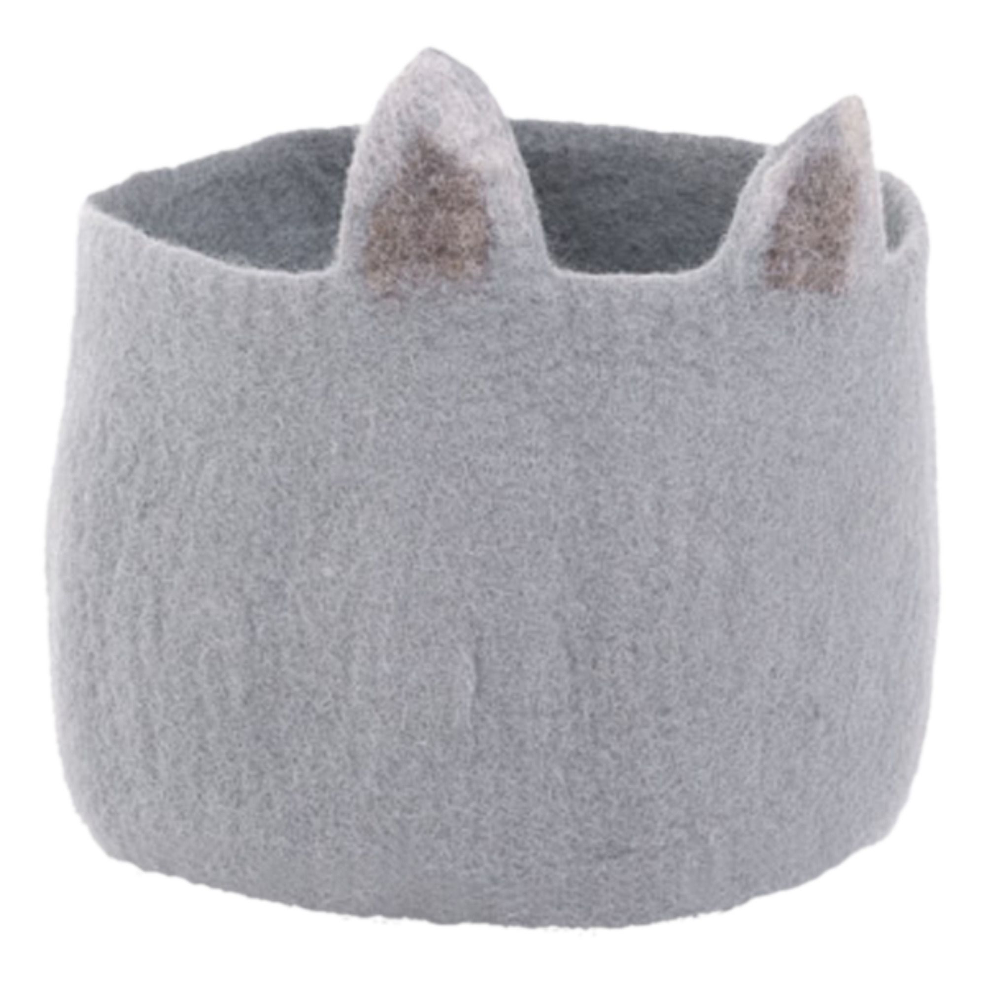 Muskhane - Corbeille Pasu Renard en feutre - Bleu ciel