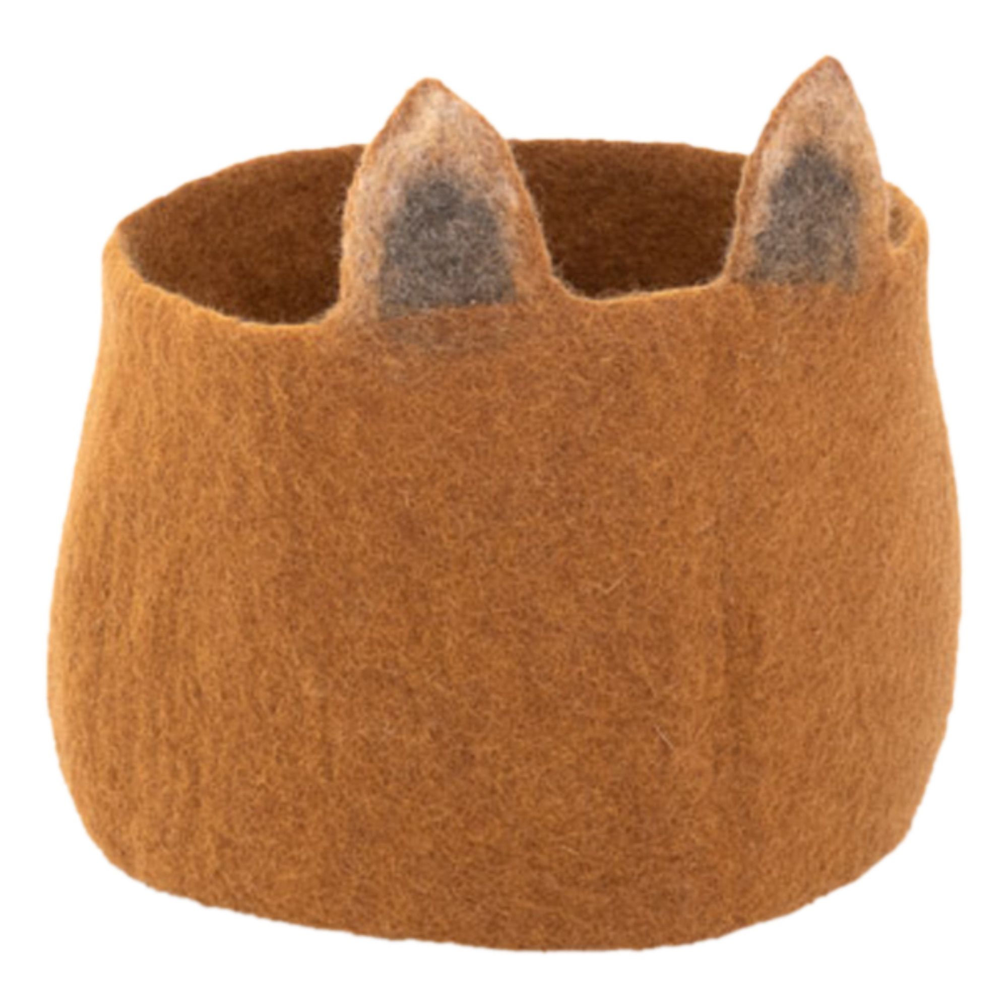 Muskhane - Corbeille Pasu Renard en feutre - Caramel