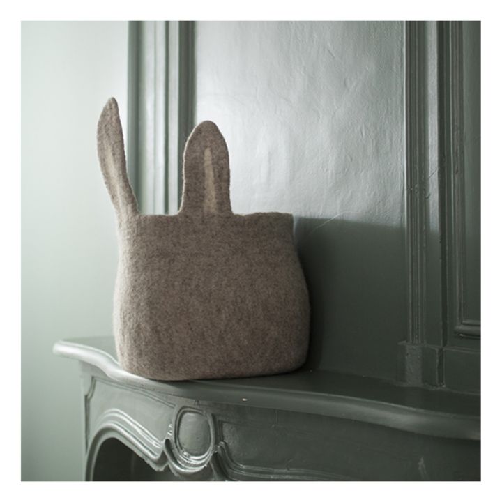Pasu Rabbit Felt Basket | Light grey- Product image n°1