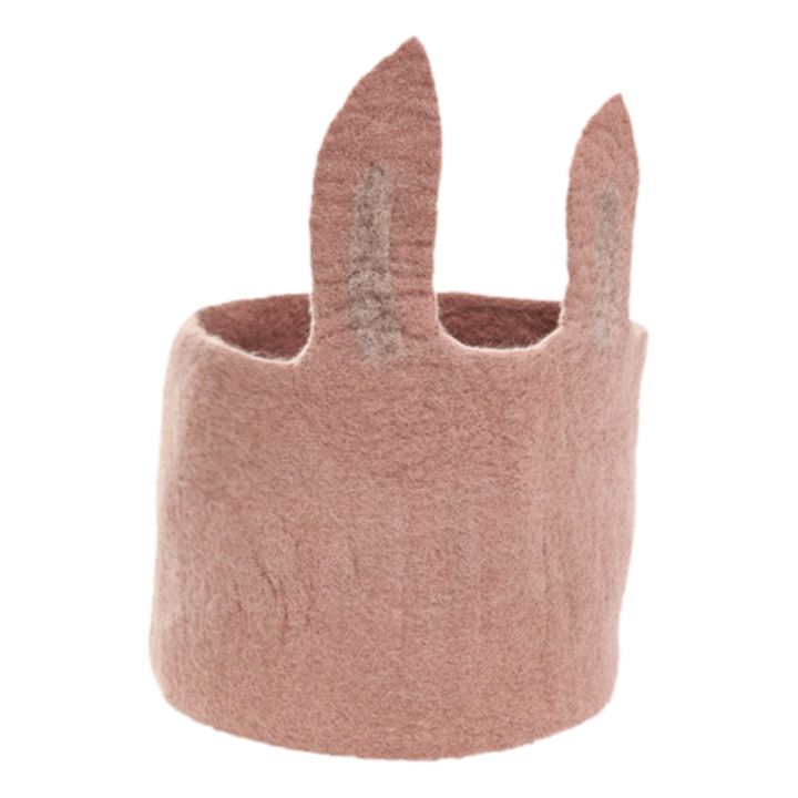 Pasu Rabbit Felt Basket | Pink- Product image n°0