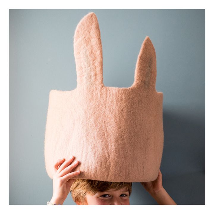 Pasu Rabbit Felt Basket | Pink- Product image n°2