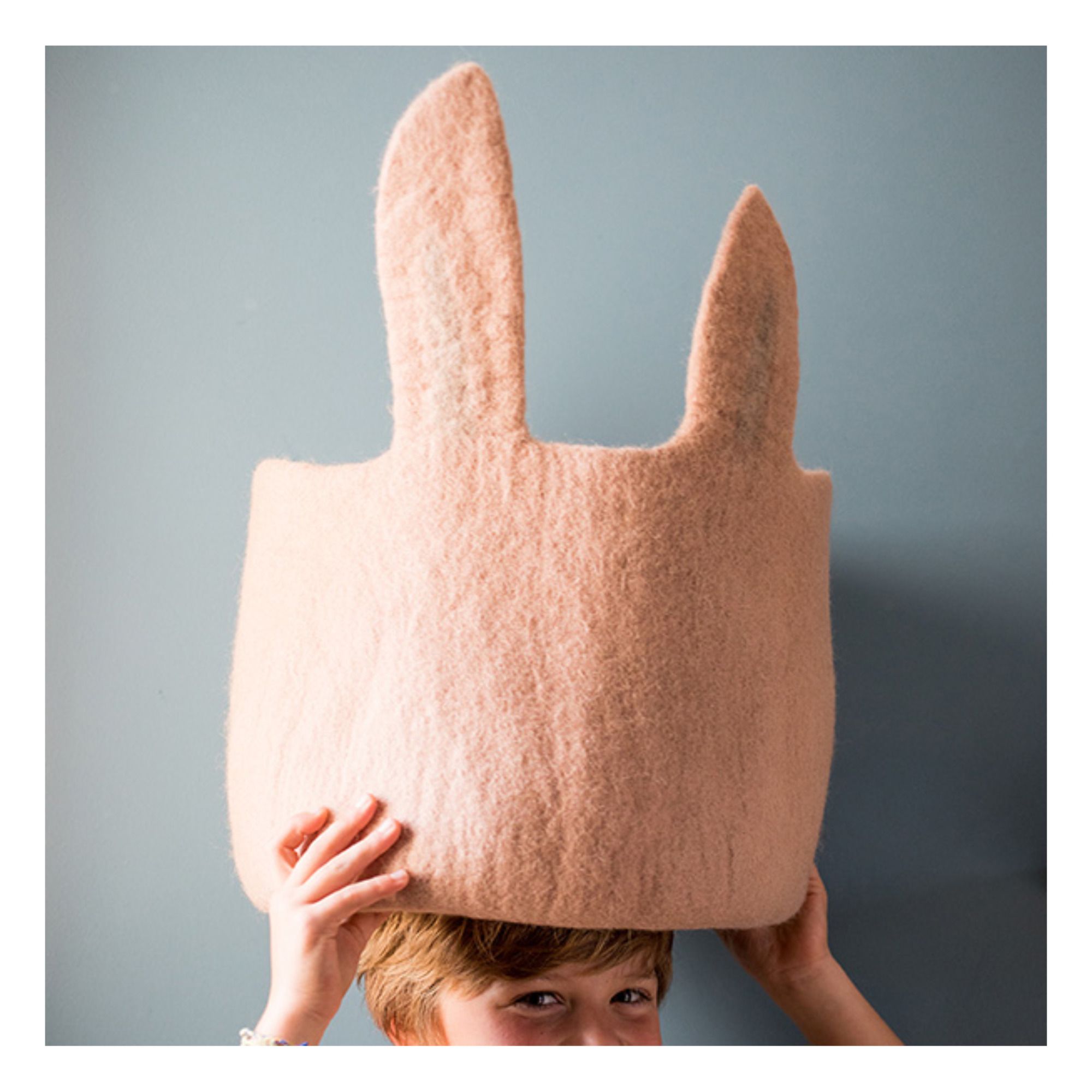 Pasu Rabbit Felt Basket Pink- Product image n°2