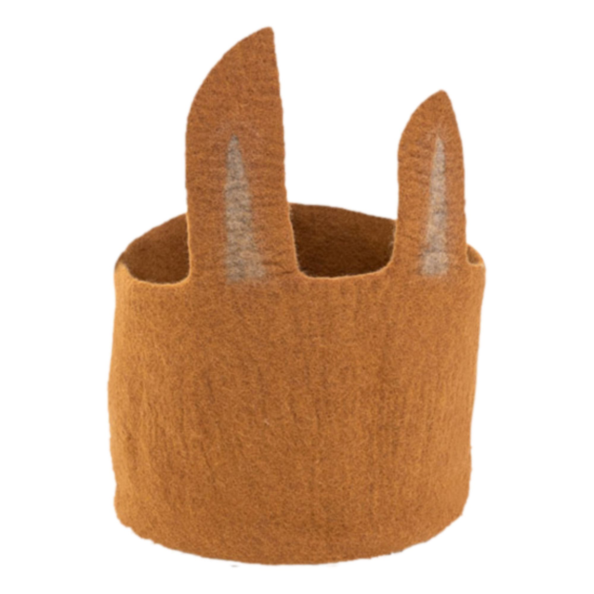 Muskhane - Corbeille Pasu Lapin en feutre - Caramel