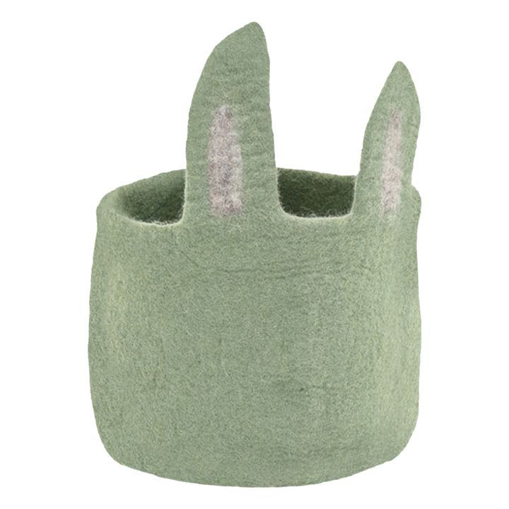 Pasu Rabbit Felt Basket | Pale green- Product image n°0